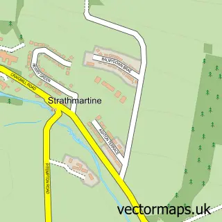 Street map sample of Strathmartine, Angus