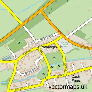 Street map sample of Strathmiglo, Fife