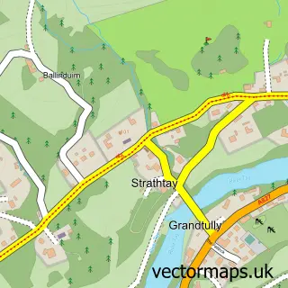 Street map sample of Strathtay, Perth and Kinross