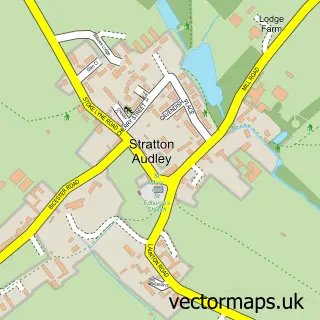 Street map sample of Stratton Audley, Oxfordshire