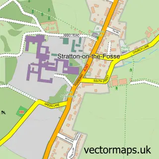 Street map sample of Stratton on the Fosse, Somerset