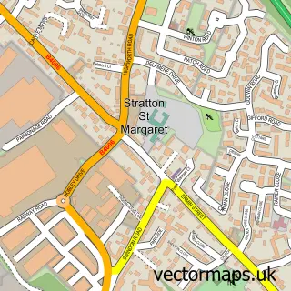 Street map sample of Stratton St Margaret, Wiltshire