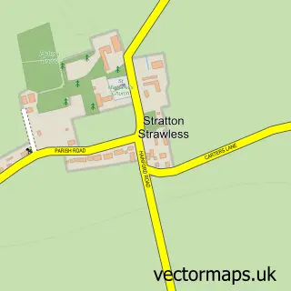 Street map sample of Stratton Strawless, Norfolk