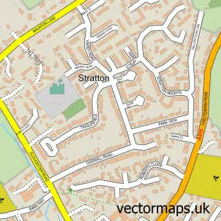 Street map sample of Stratton, Gloucestershire