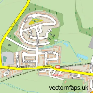 Street map sample of Streethouse, West Yorkshire