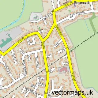 Street map sample of Strensall, North Yorkshire