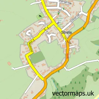 Street map sample of Strete, Devon