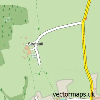 Street map sample of Strethall, Essex