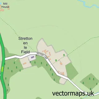 Street map sample of Stretton en le Field, Leicestershire