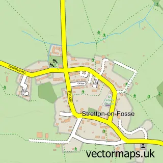 Street map sample of Stretton on Fosse, Warwickshire