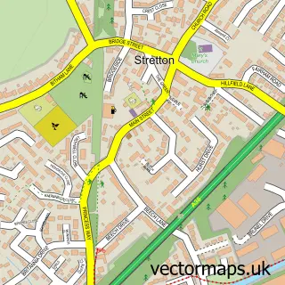 Street map sample of Stretton, Staffordshire