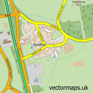 Street map sample of Stretton, Rutland