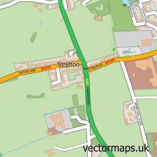 Street map sample of Stretton, Cheshire
