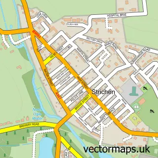 Street map sample of Strichen, Aberdeenshire