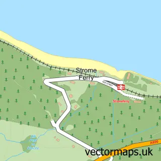 Street map sample of Stromeferry, Ross and Cromarty