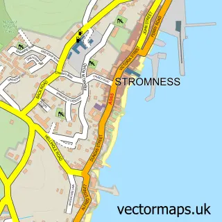Street map sample of Stromness, Orkney