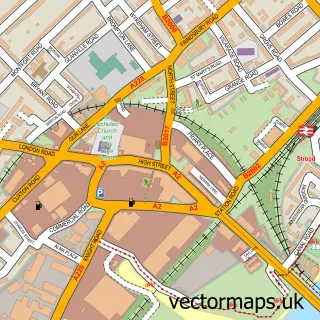 Street map sample of Strood, Kent