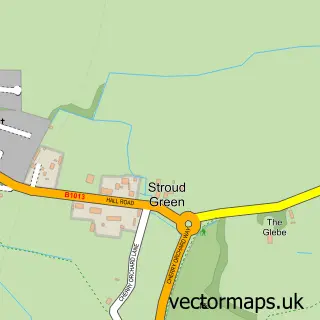 Street map sample of Stroud Green, Essex