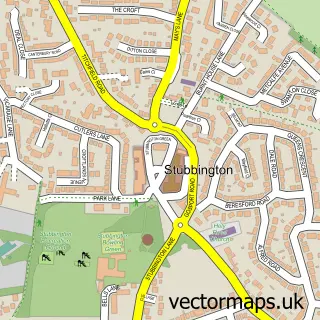 Street map sample of Stubbington, Hampshire