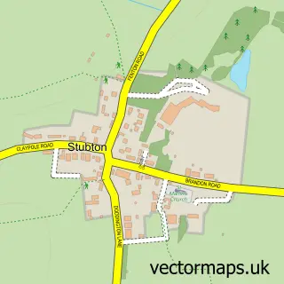 Street map sample of Stubton, Lincolnshire