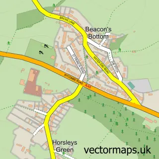 Street map sample of Studley Green, Buckinghamshire