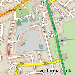 Street map sample of Studley, Warwickshire