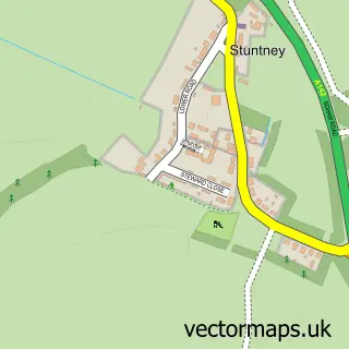 Street map sample of Stuntney, Cambridgeshire