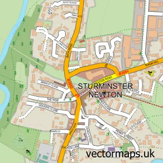 Street map sample of Sturminster Newton, Dorset