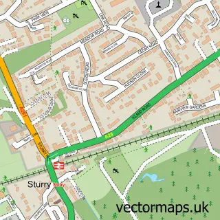 Street map sample of Sturry, Kent