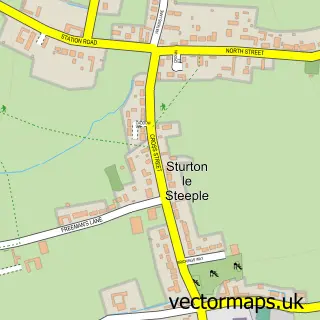 Street map sample of Sturton le Steeple, Nottinghamshire
