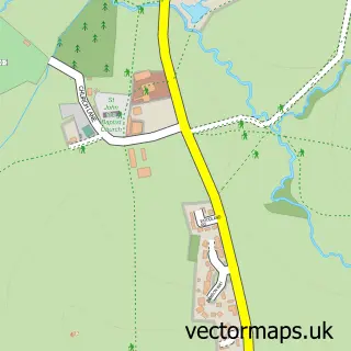 Street map sample of Suckley, Worcestershire