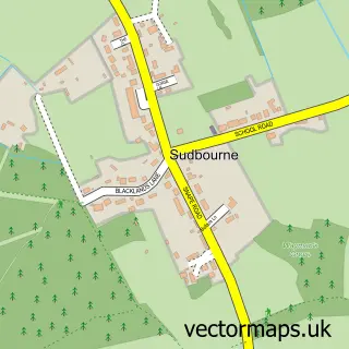 Street map sample of Sudbourne, Suffolk