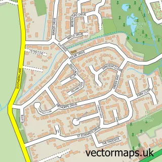 Street map sample of Sudbrooke, Lincolnshire