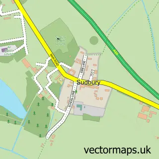 Street map sample of Sudbury, Derbyshire