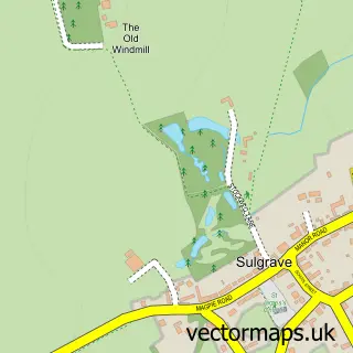 Street map sample of Sulgrave, Northamptonshire