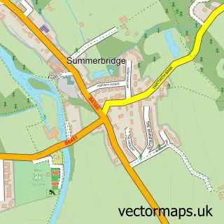 Street map sample of Summerbridge, North Yorkshire
