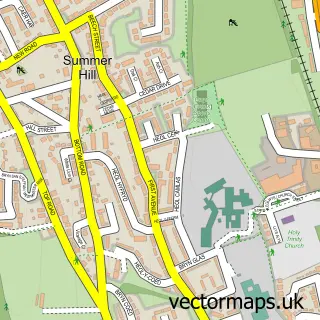 Street map sample of Summerhill, Clwyd