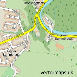 Street map sample of Summerseat, Greater Manchester