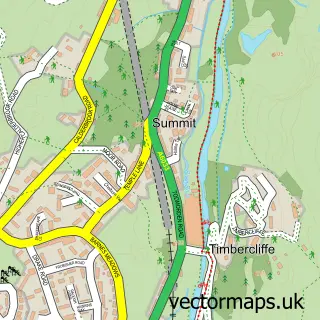 Street map sample of Summit, Greater Manchester