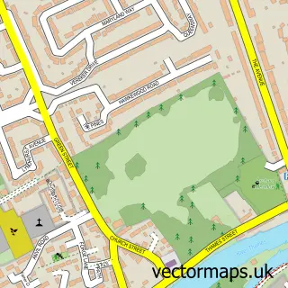 Street map sample of Sunbury-on-Thames, Surrey