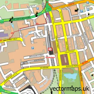 Street map sample of Sunderland, Tyne & Wear