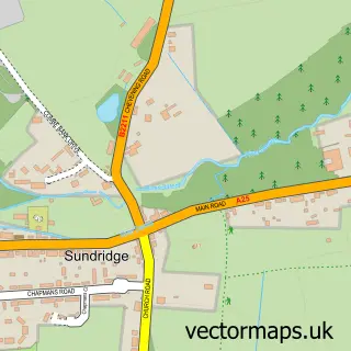 Street map sample of Sundridge, Kent