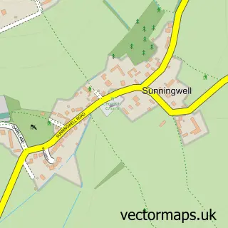 Street map sample of Sunningwell, Oxfordshire