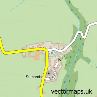 Street map sample of Sutcombe, Devon