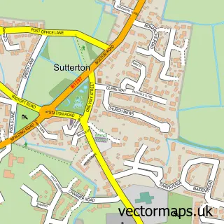 Street map sample of Sutterton, Lincolnshire