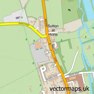 Street map sample of Sutton at Hone, Kent