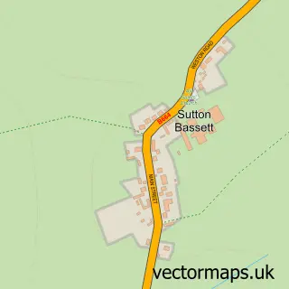 Street map sample of Sutton Bassett, Northamptonshire