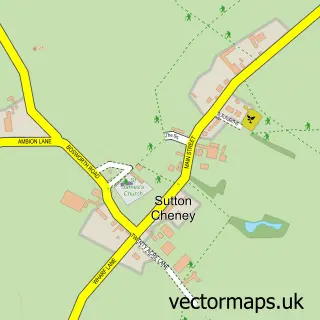 Street map sample of Sutton Cheney, Leicestershire