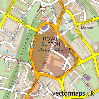 Street map sample of Sutton Coldfield, West Midlands