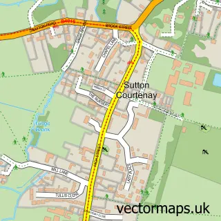 Street map sample of Sutton Courtenay, Oxfordshire
